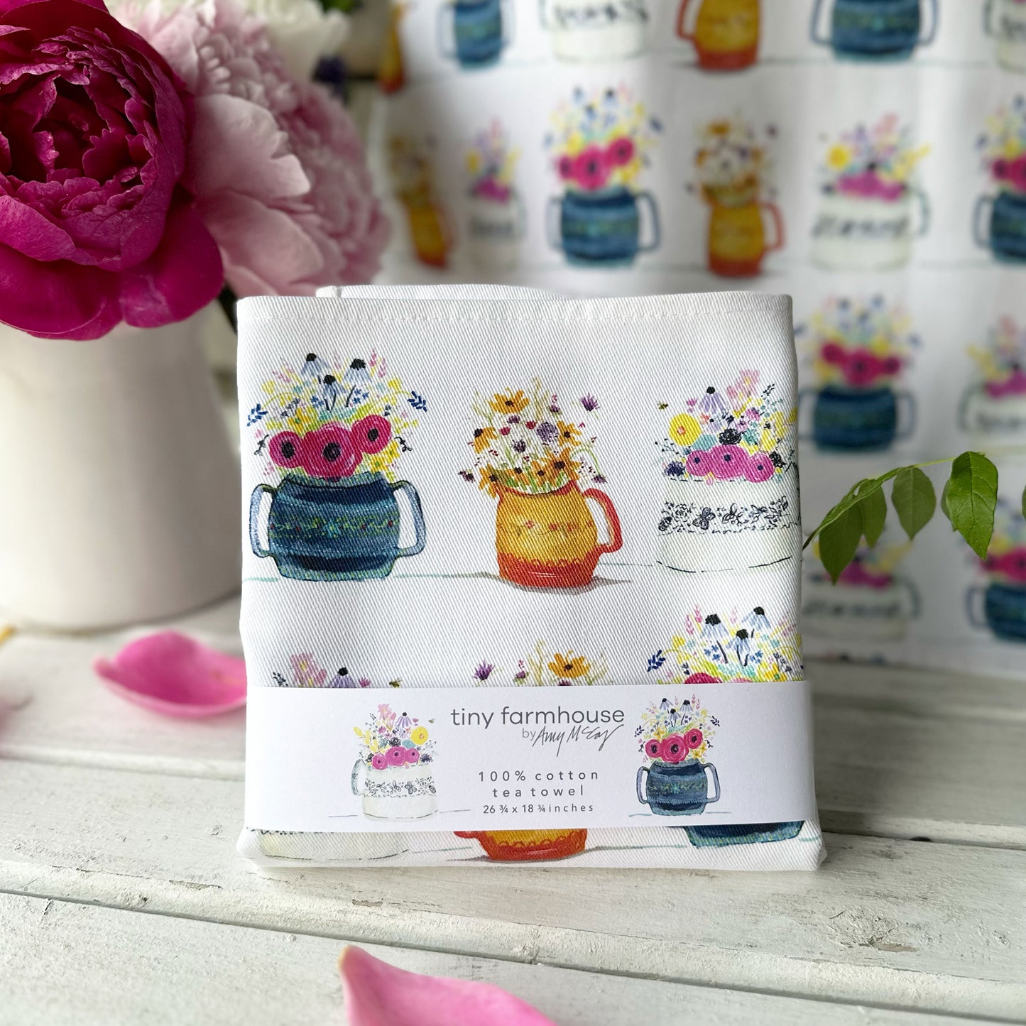 Cut Flowers Cotton Tea Towel