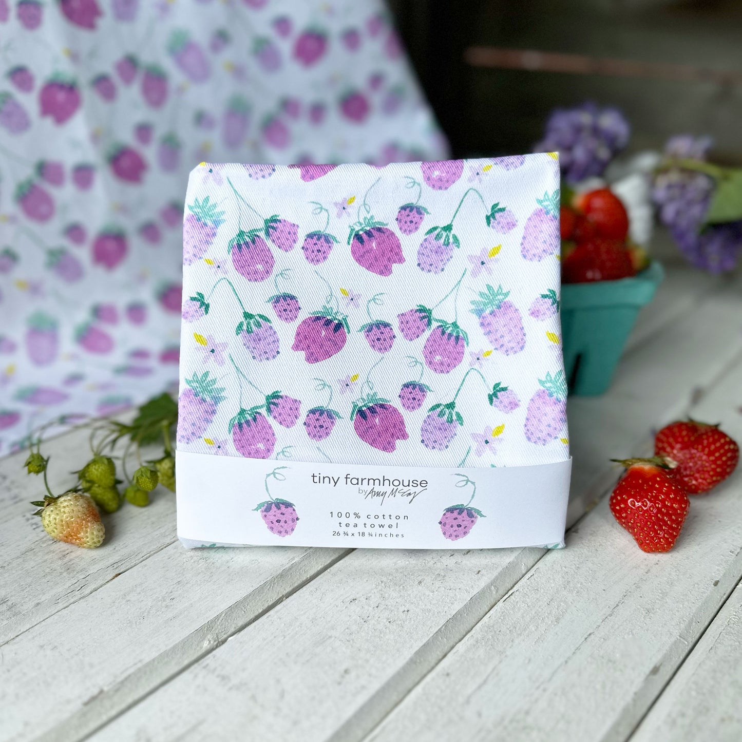 Strawberry Patch Cotton Tea Towel