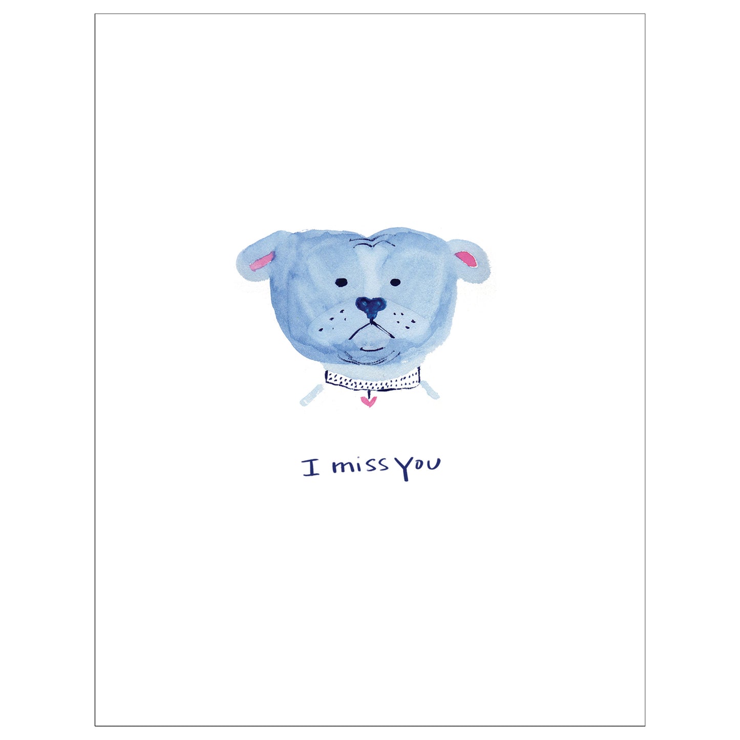 Bulldog I Miss You Card