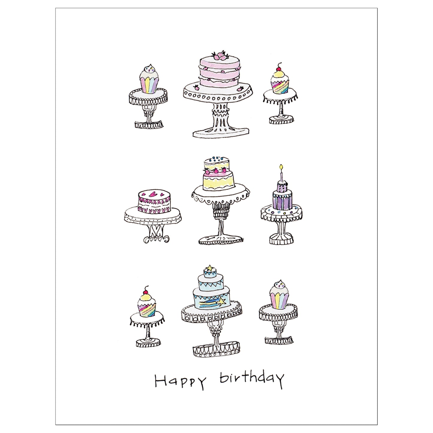 Cute Cakes Birthday Card