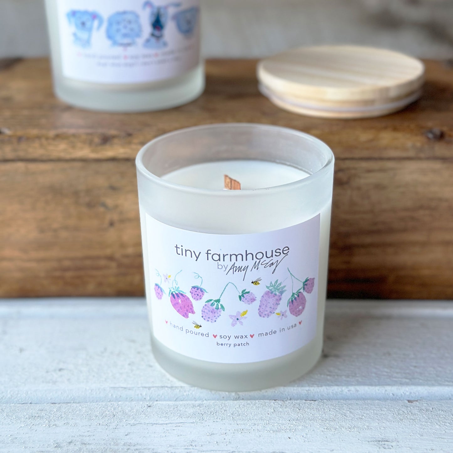 Strawberry Berry Patch hand-poured soy wax candle (11oz)