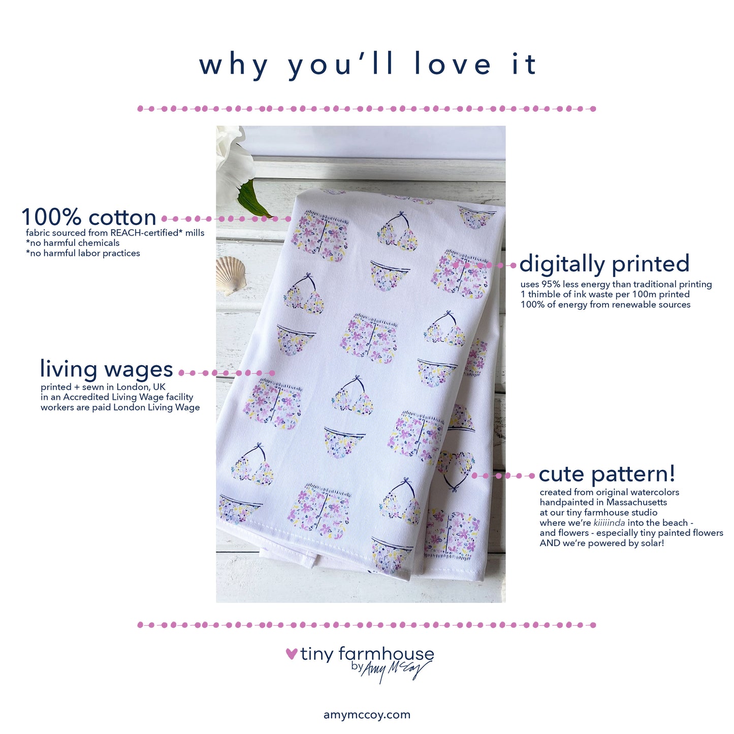 Beach Day Cotton Tea Towel
