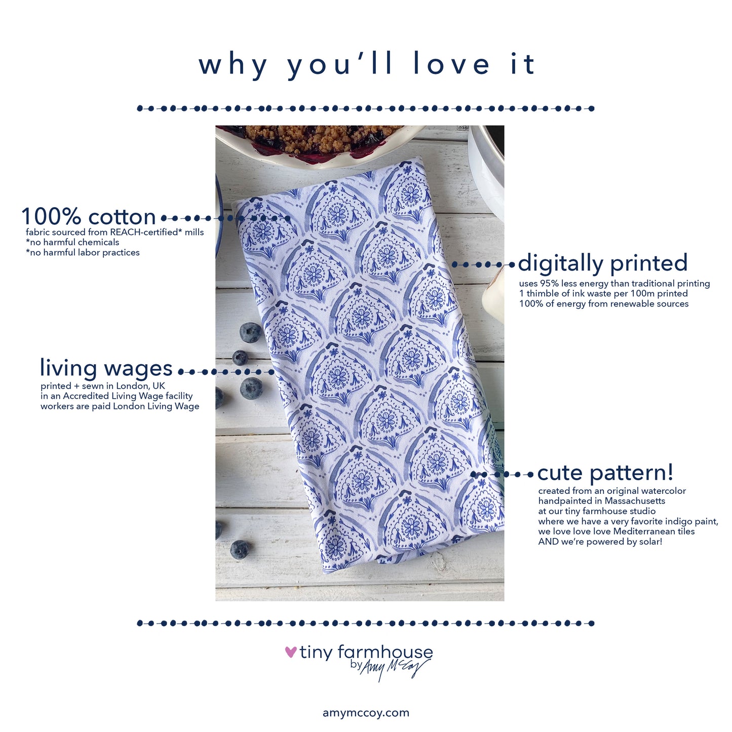 Summer by the Sea Cotton Tea Towel