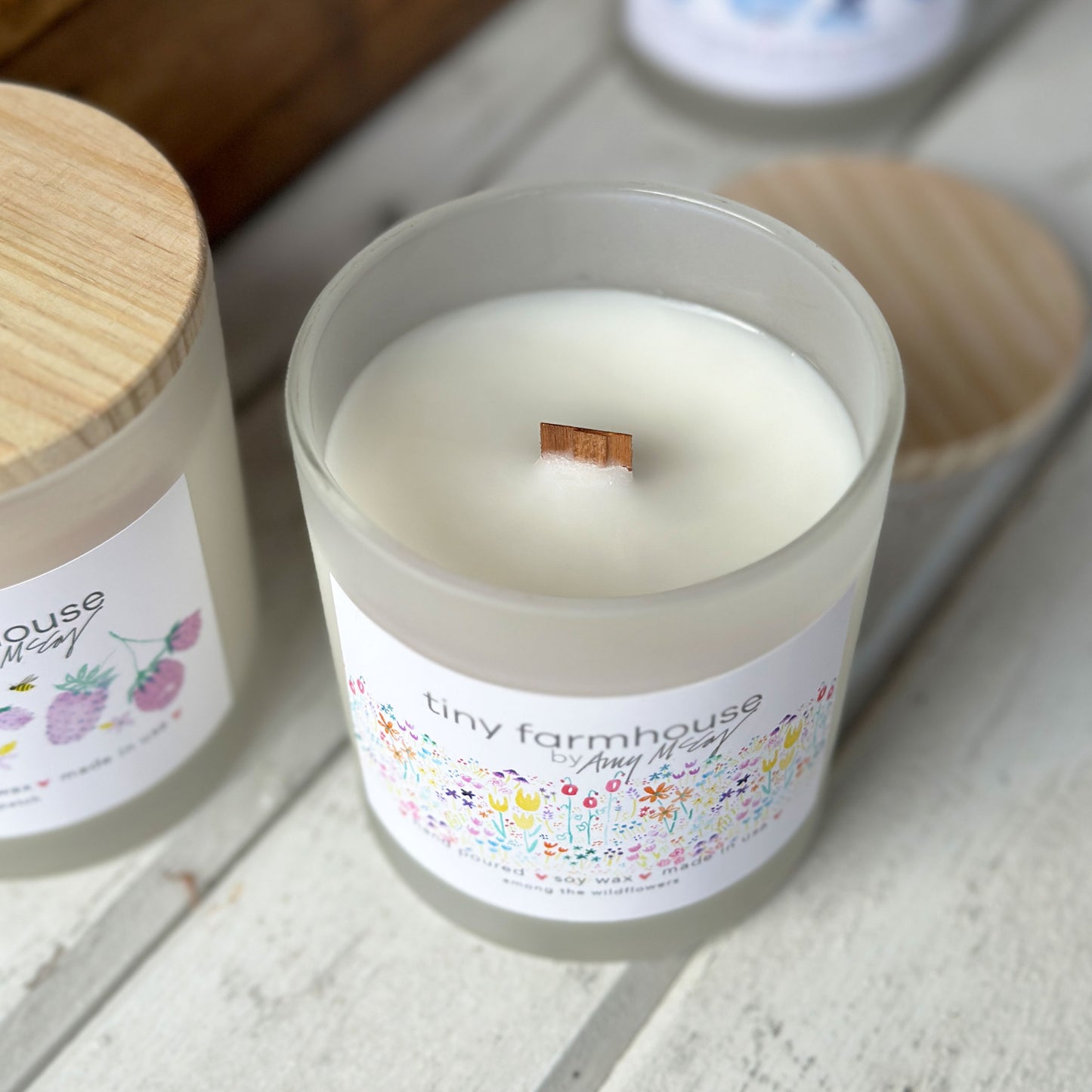 Yellow Tulip Garden among the wildflowers hand-poured soy wax candle (11oz)