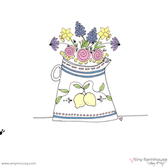 Valentine's Day free coloring sheets - tiny farmhouse by Amy McCoy