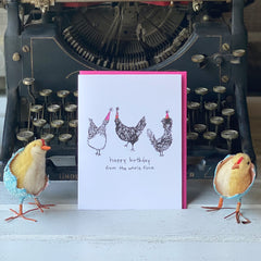 Happy Birthday from the Whole Flock card - tiny farmhouse by Amy McCoy