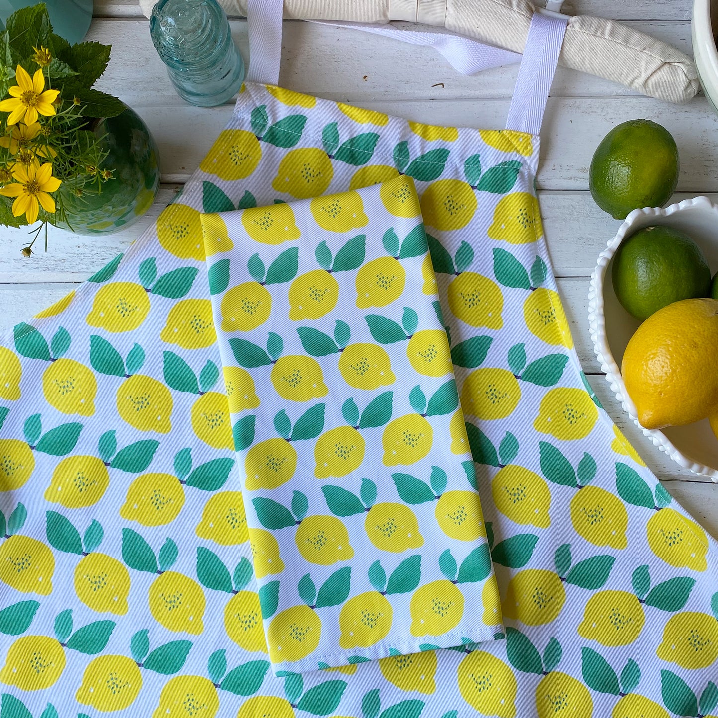 Lemon Rows Apron - tiny farmhouse by Amy McCoy