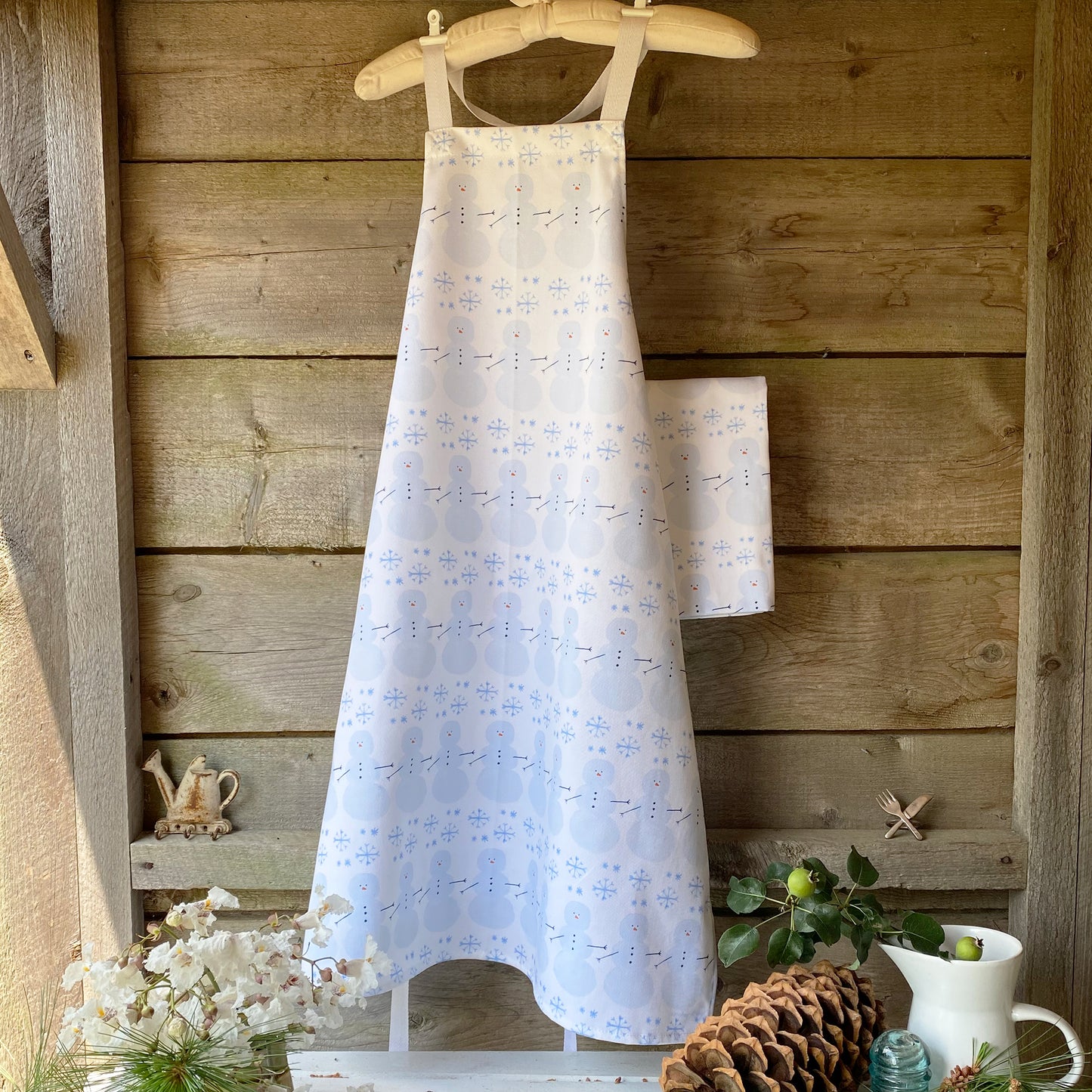 Let It Snowman Apron - tiny farmhouse by Amy McCoy