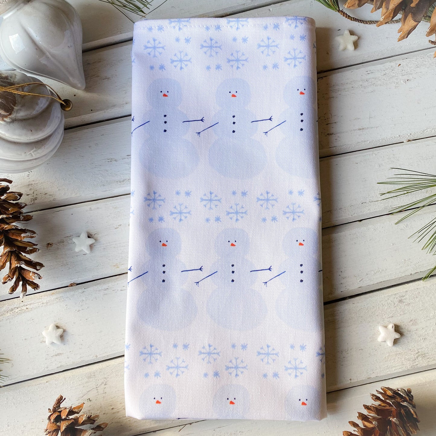 Let It Snowman Tea Towel - tiny farmhouse by Amy McCoy