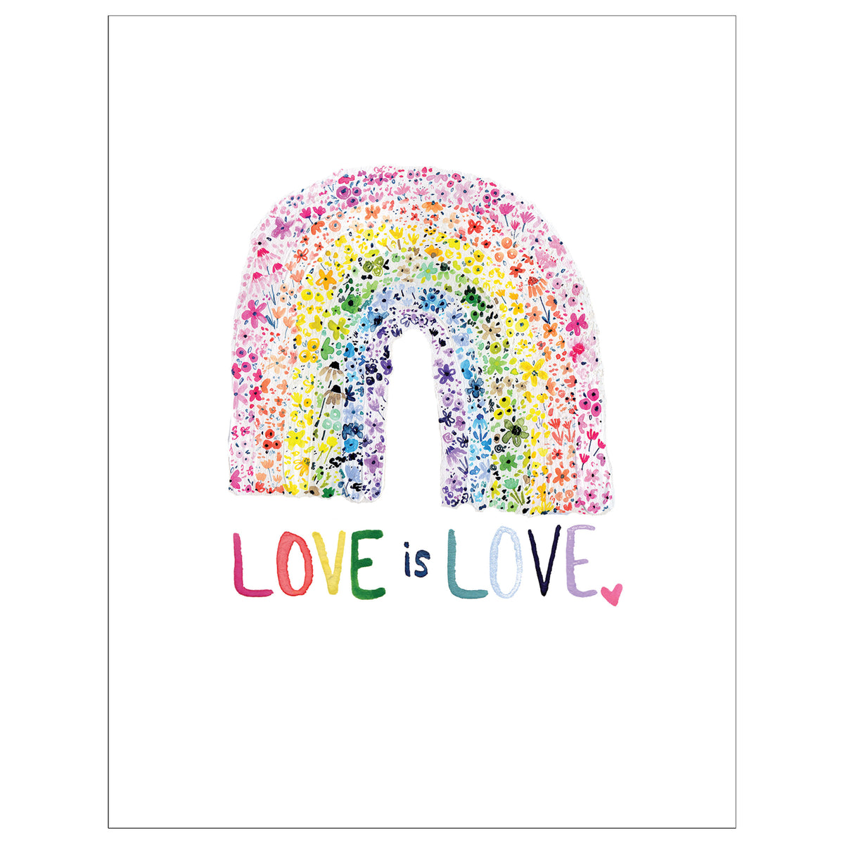 Love is Love Floral Rainbow Card