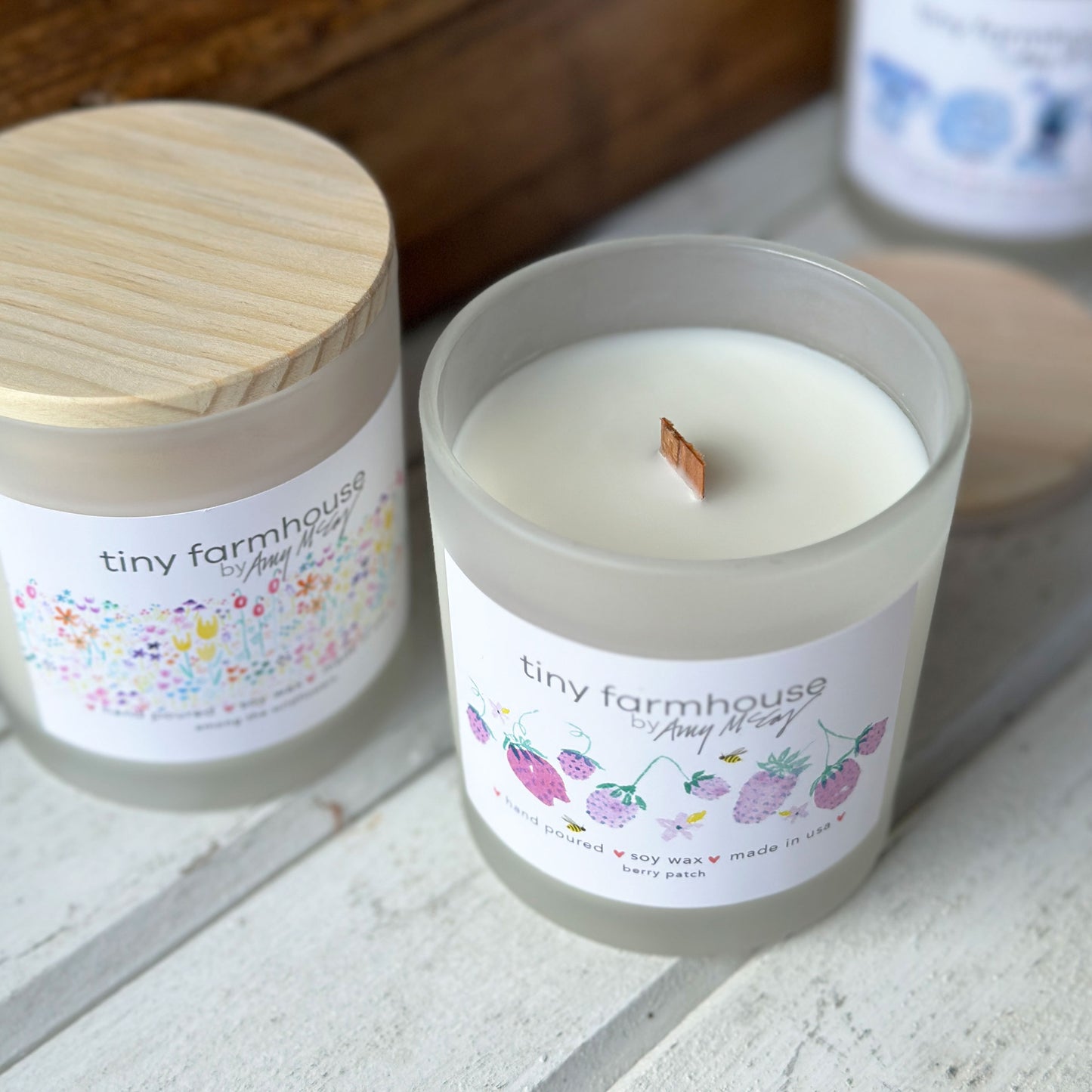 Strawberry Berry Patch hand-poured soy wax candle (11oz)