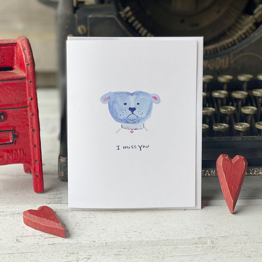 Bulldog I Miss You Card - tiny farmhouse by Amy McCoy