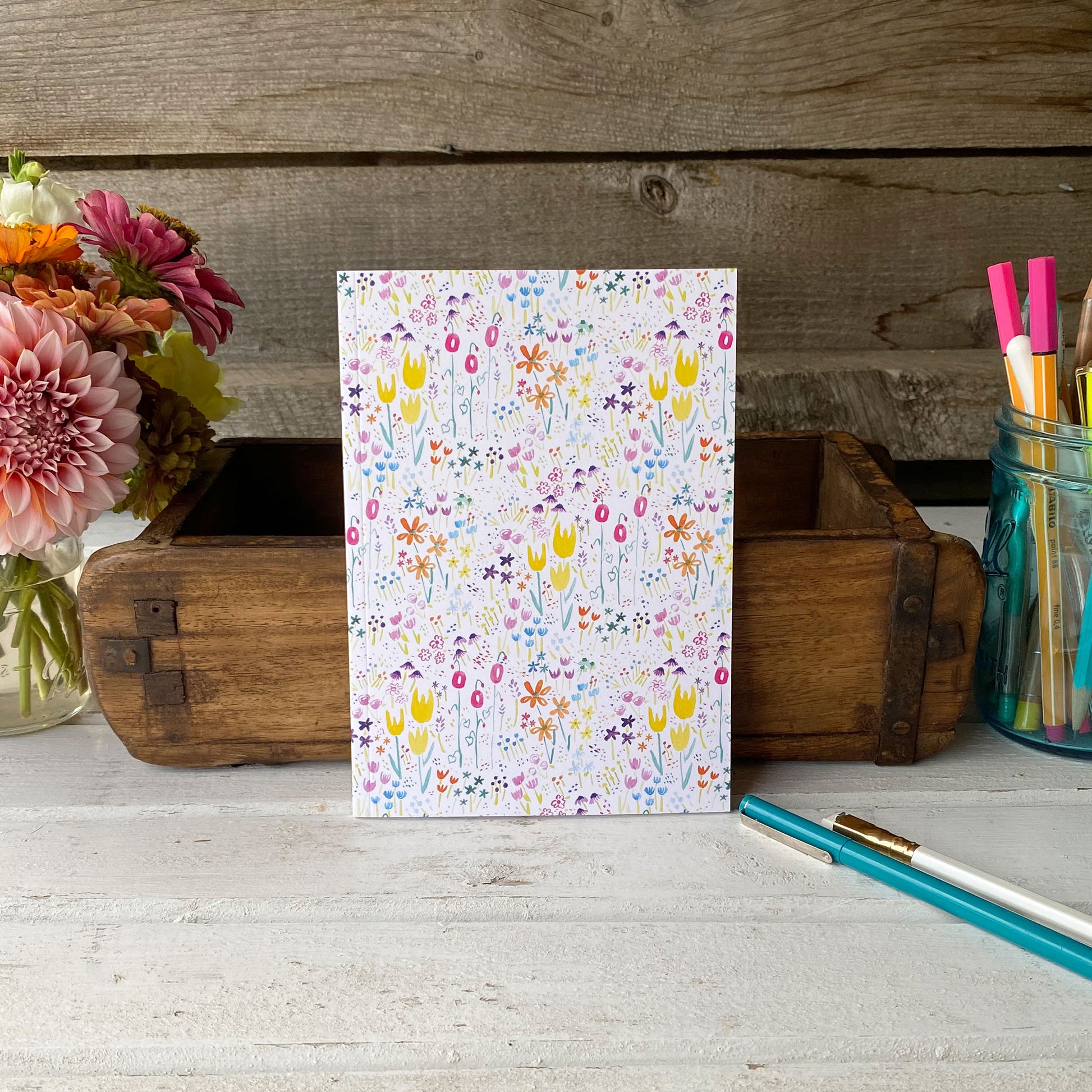 Yellow Tulip Garden journal - tiny farmhouse by Amy McCoy