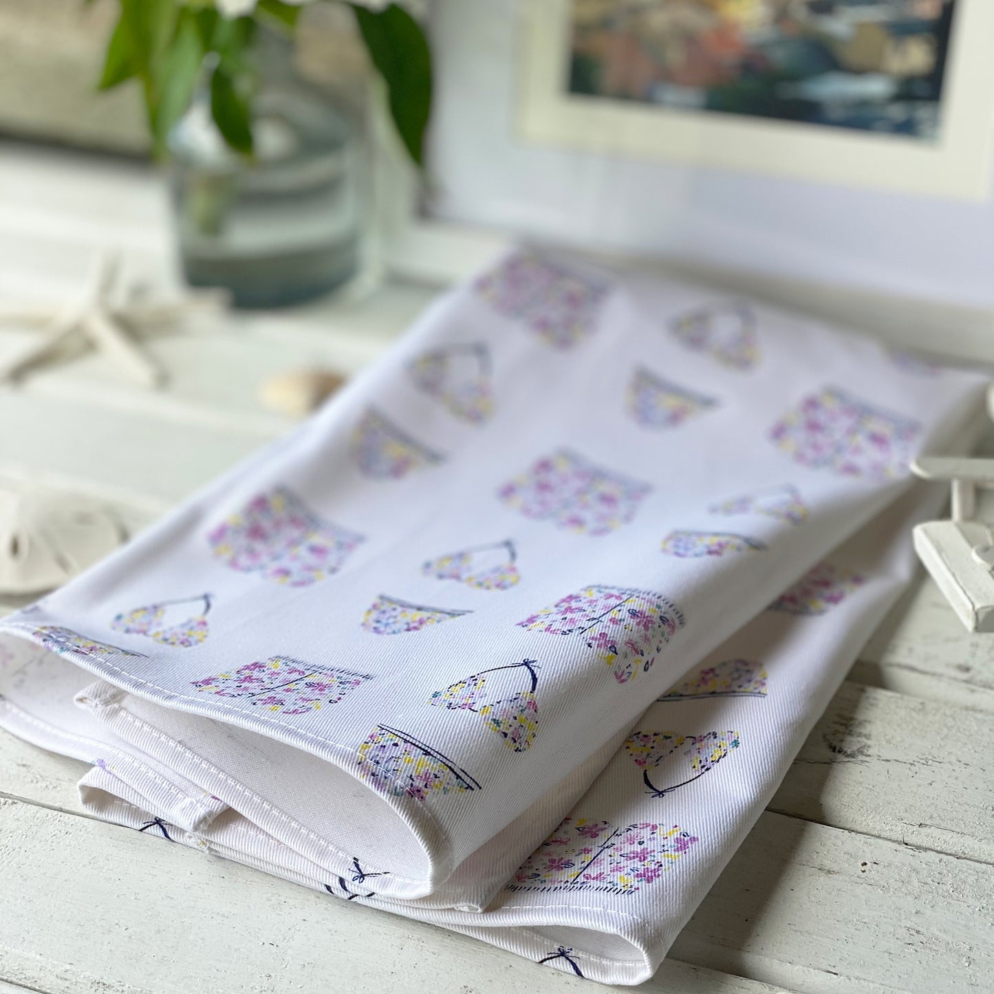 Beach Day Tea Towel - tiny farmhouse by Amy McCoy