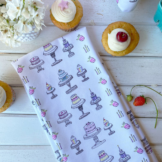 Cakes and Cupcakes Tea Towel - tiny farmhouse by Amy McCoy