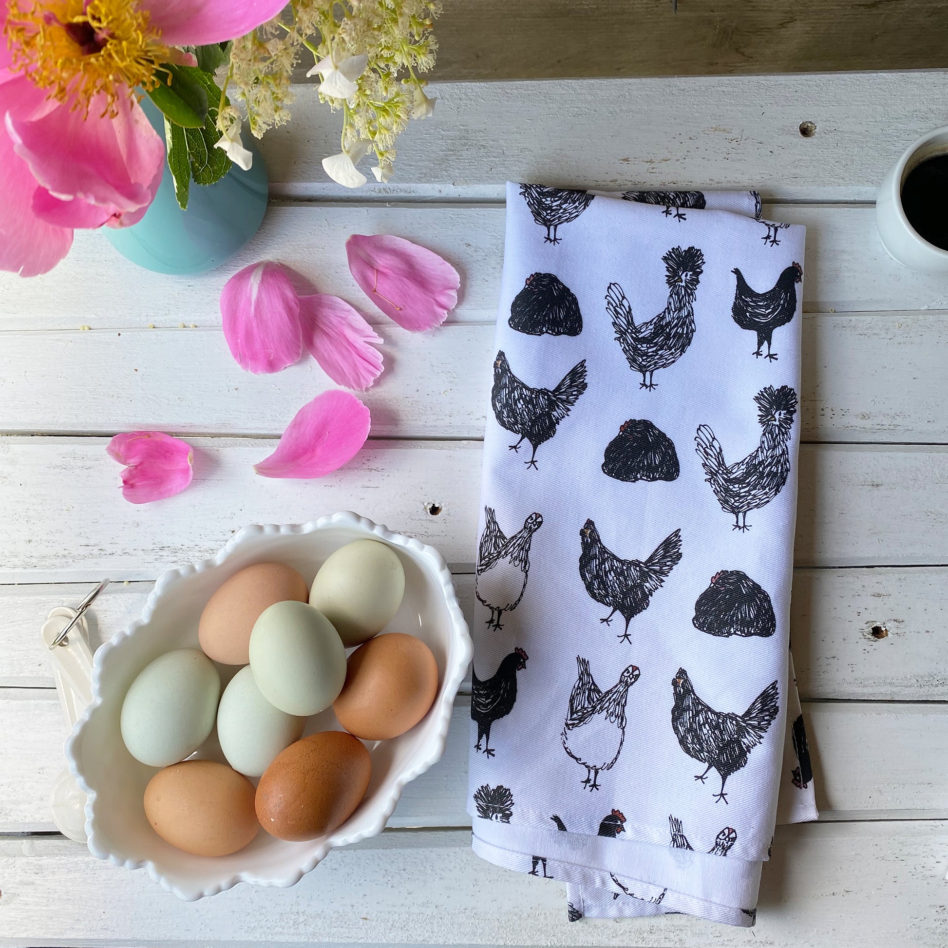 Chicken Tea Towel - tiny farmhouse by Amy McCoy