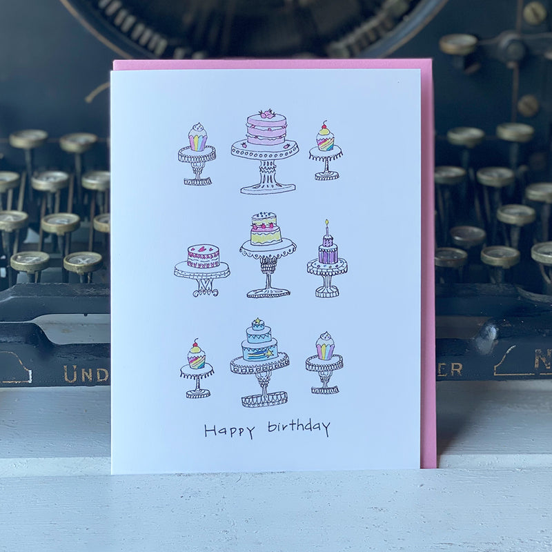 Cute Cakes Birthday Card - tiny farmhouse by Amy McCoy