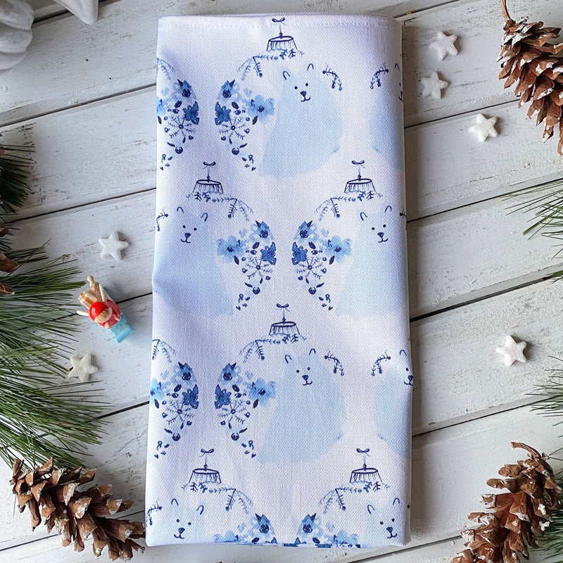 Polar Bear Ornament tea towel - tiny farmhouse by Amy McCoy
