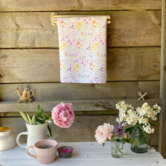Yellow Tulip Garden Tea Towel - tiny farmhouse by Amy McCoy