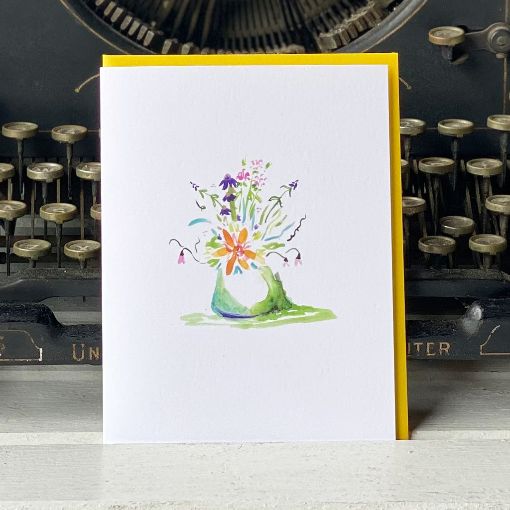 Watercolor Flowers card - tiny farmhouse by Amy McCoy