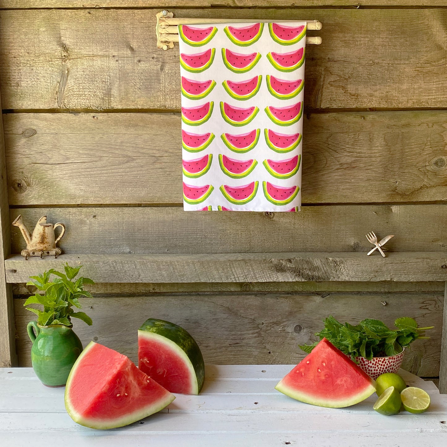 Watermelons Tea Towel - tiny farmhouse by Amy McCoy