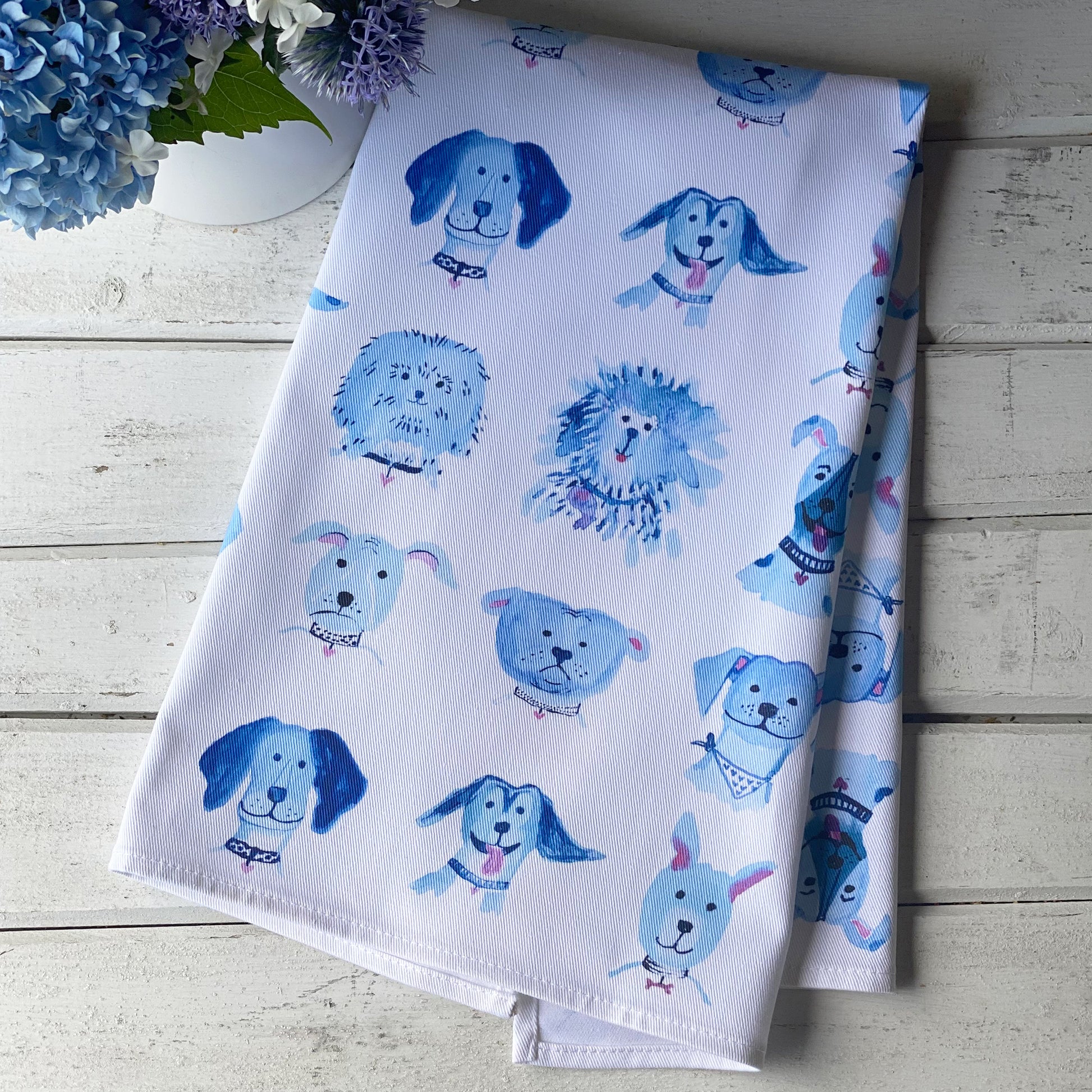 Yappy Dogs Tea Towel - tiny farmhouse by Amy McCoy